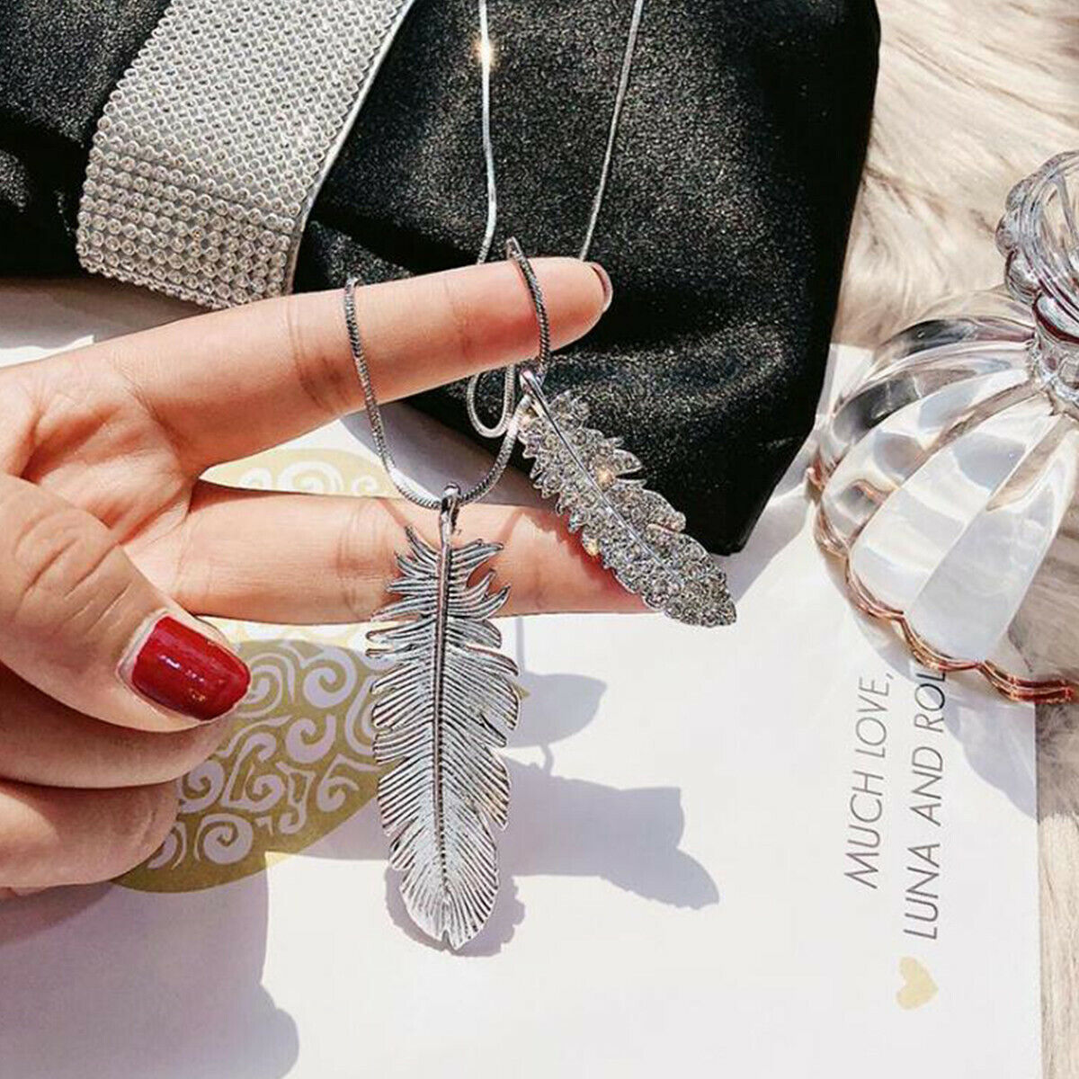 Fashion Women Crystal Rhinestone Pendant Long Sweater Chain Necklace Jewelry