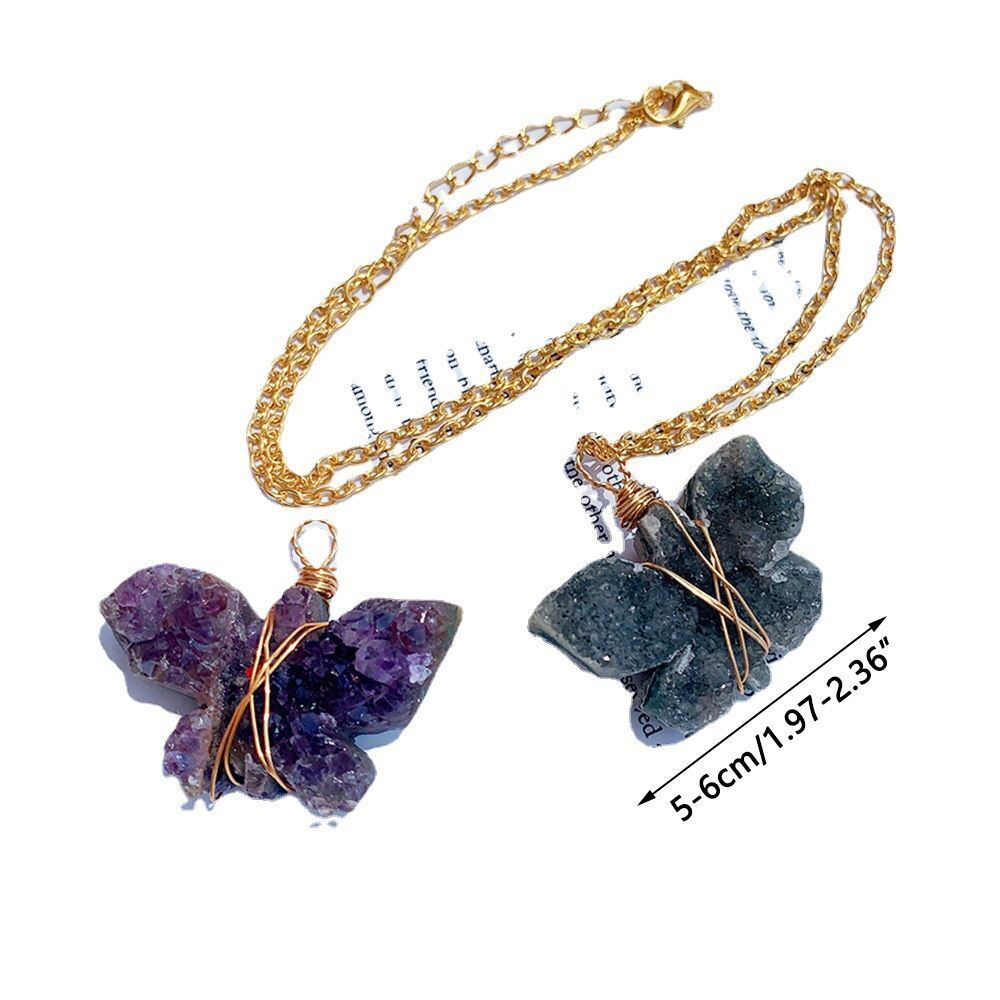 Necklace Pendant Crystal Crafts Jewelry Accessories Natural Amethyst Cluster