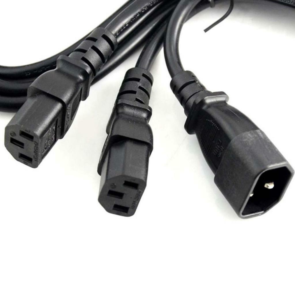1m 10A IEC 320 C14 to 2 C13 AC  Cord Cable IEC320 for PDU UPS