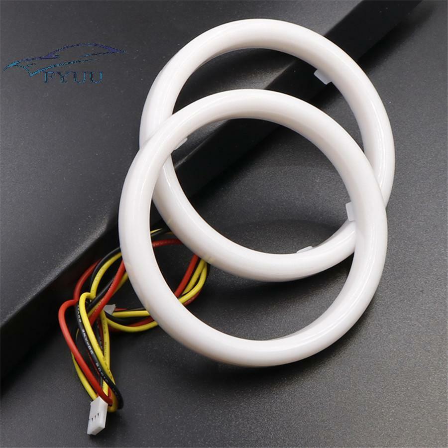 2pcs 12V Car DRL White Yellow Ring Angel Eyes Daytime Running Turn Signal Light