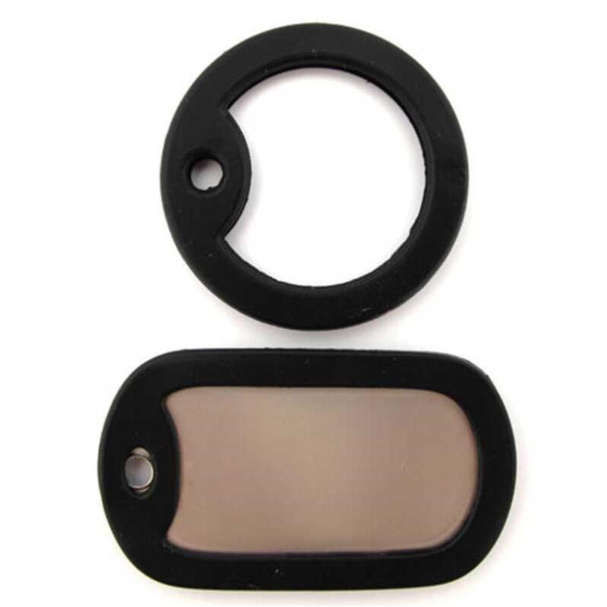 2X Black Silicone Rubber Dog Tag Noise Silencer Bumper Fastener Ring Military