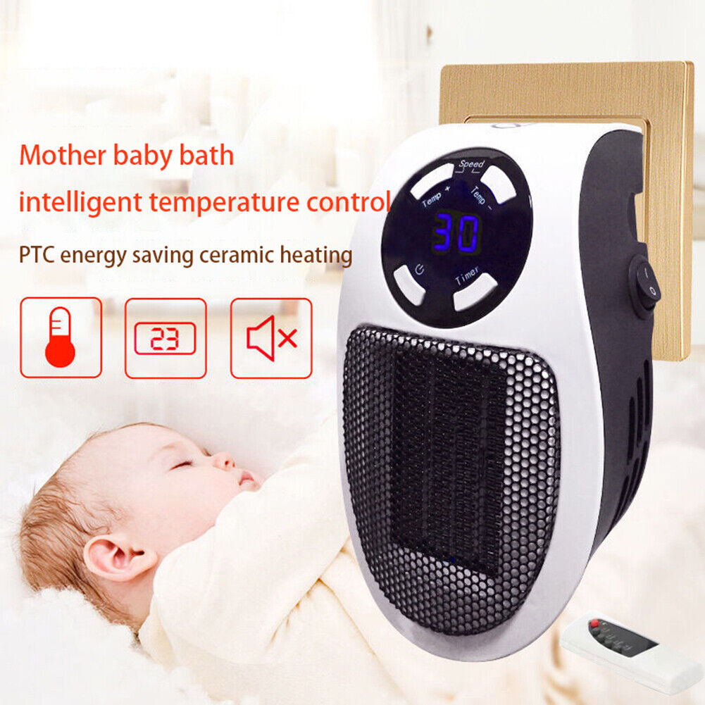 Electric Mini Fan Heater Home Winter Heating Stove (EU Plug Remote Control)