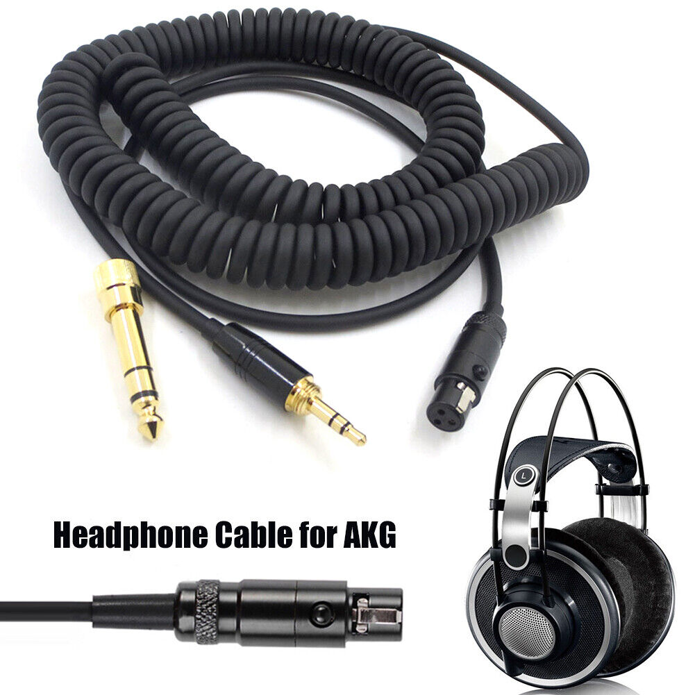 3.5mm Male to Mini Spring Headset Cable for AKG K240 K271 K141 K702 K712