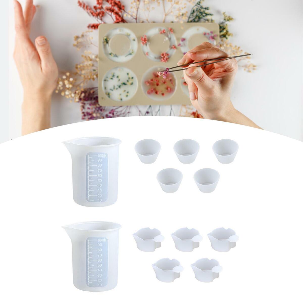 12Pcs Silicone Measuring Cups Set Non Stick Mixing Cups Set for Waxing