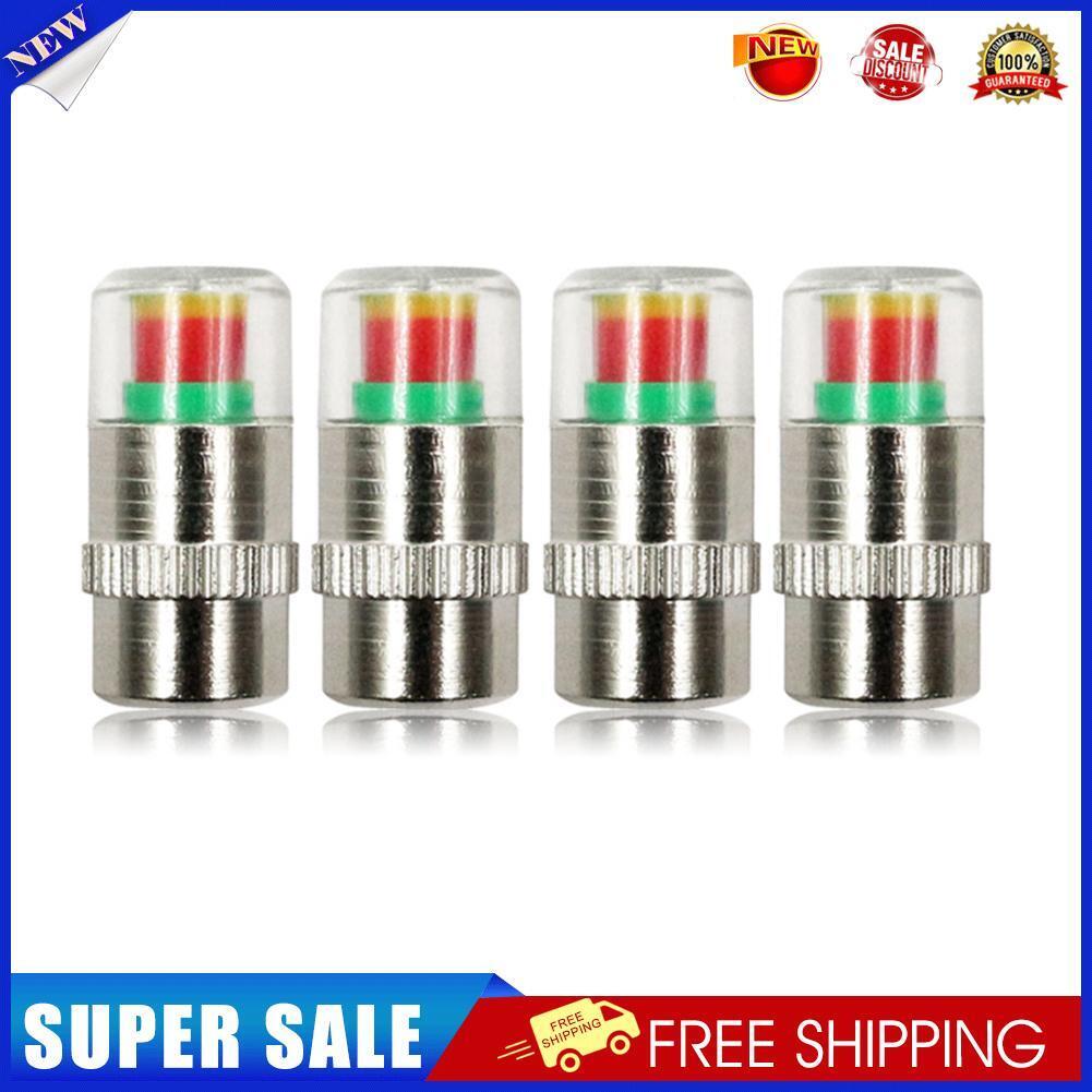 4pcs 36psi Car Tire Pressure Detection Cap Monitoring External Valve Caps