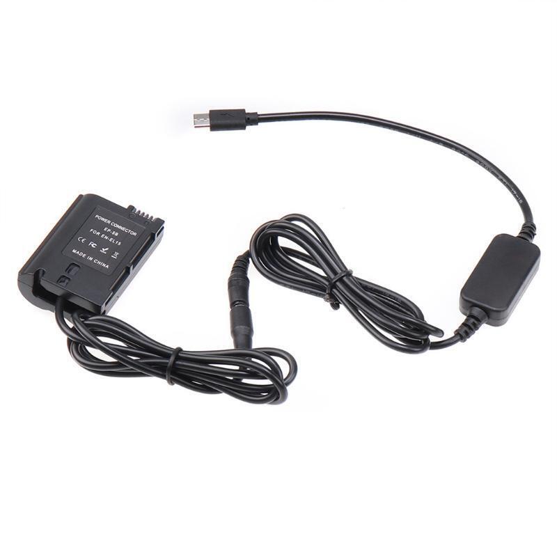 EN-EL15 Dummy Battery with Type-C Cable Camera Power Adapter for D500 D600 D610
