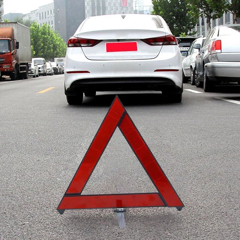 Car Emergency Breakdown Safety Warning Tripod Foldable Red Reflector Sign