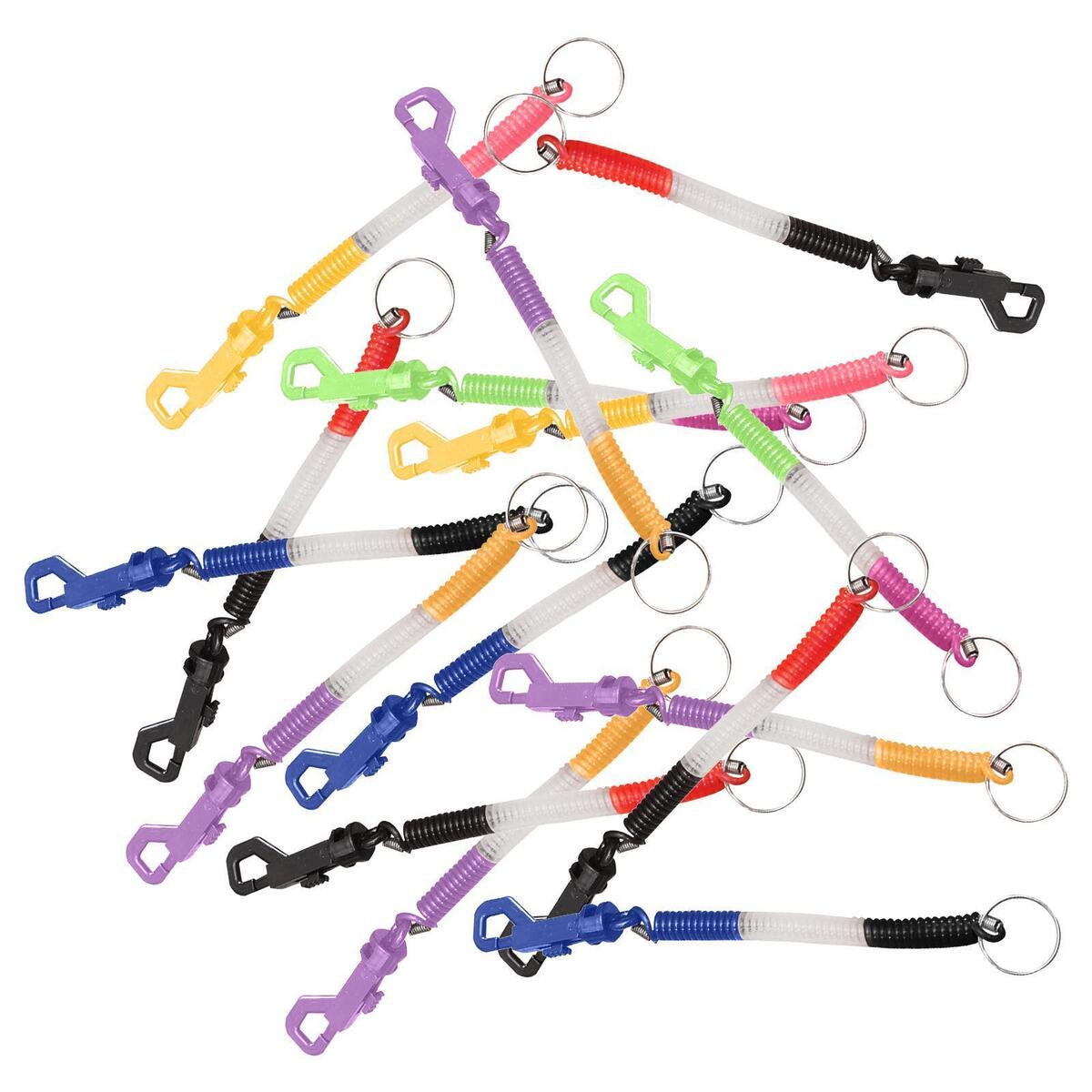 50x Spring Coil Keychain Stretchy Retractable Keyring Stretch Cord Lanyard
