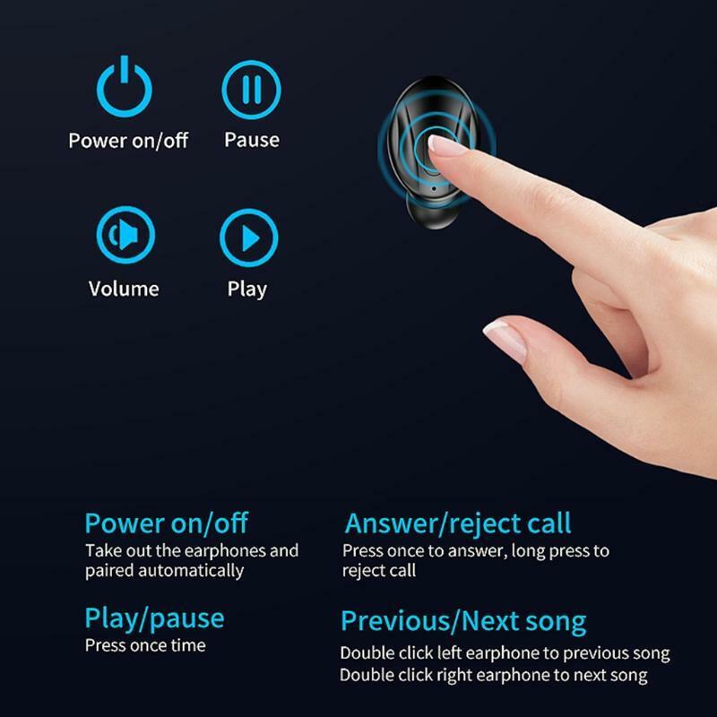 5.0 Binaural Talk Stereo Headphones Water Proof Earbuds True Wireless Boys Girls