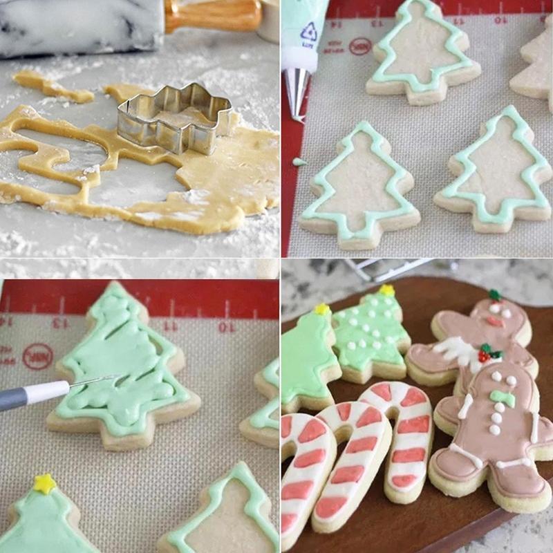 16 Pieces Cookie Moulds Christmas Cookie Cutters Biscuit Stamper Cookies Cutters