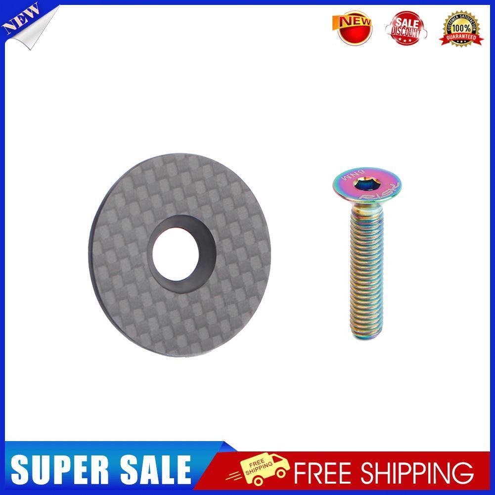 RISK Bicycle Headset Cover Carbon Fiber MTB Road Bike Stem Top Cap (31.8mm)