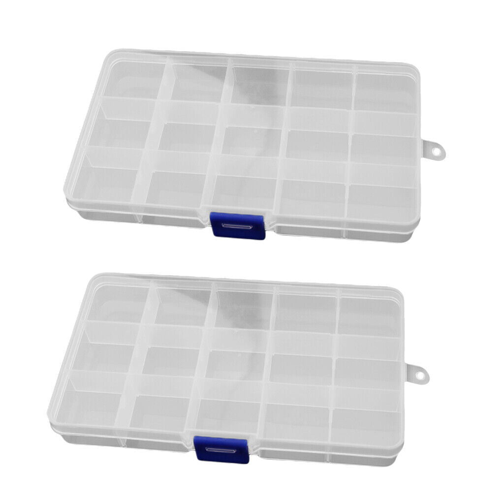2pcs 15 Grids Plastic Carrying Travel Guitar  Storage Organizer