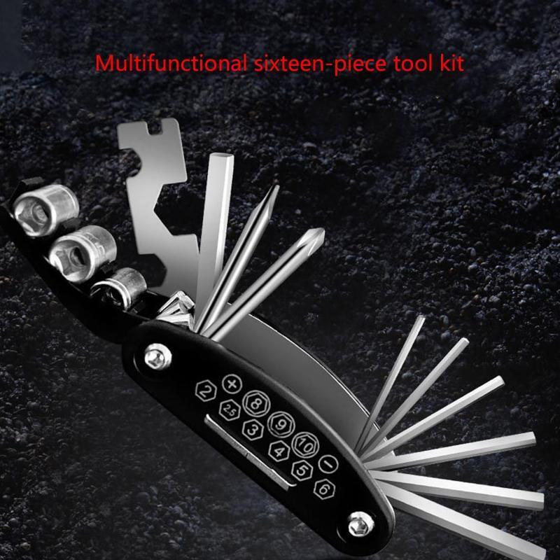16 in 1 Bike Repairing Wrench Screwdriver Set for Outdoor Travel Bicycle Repair
