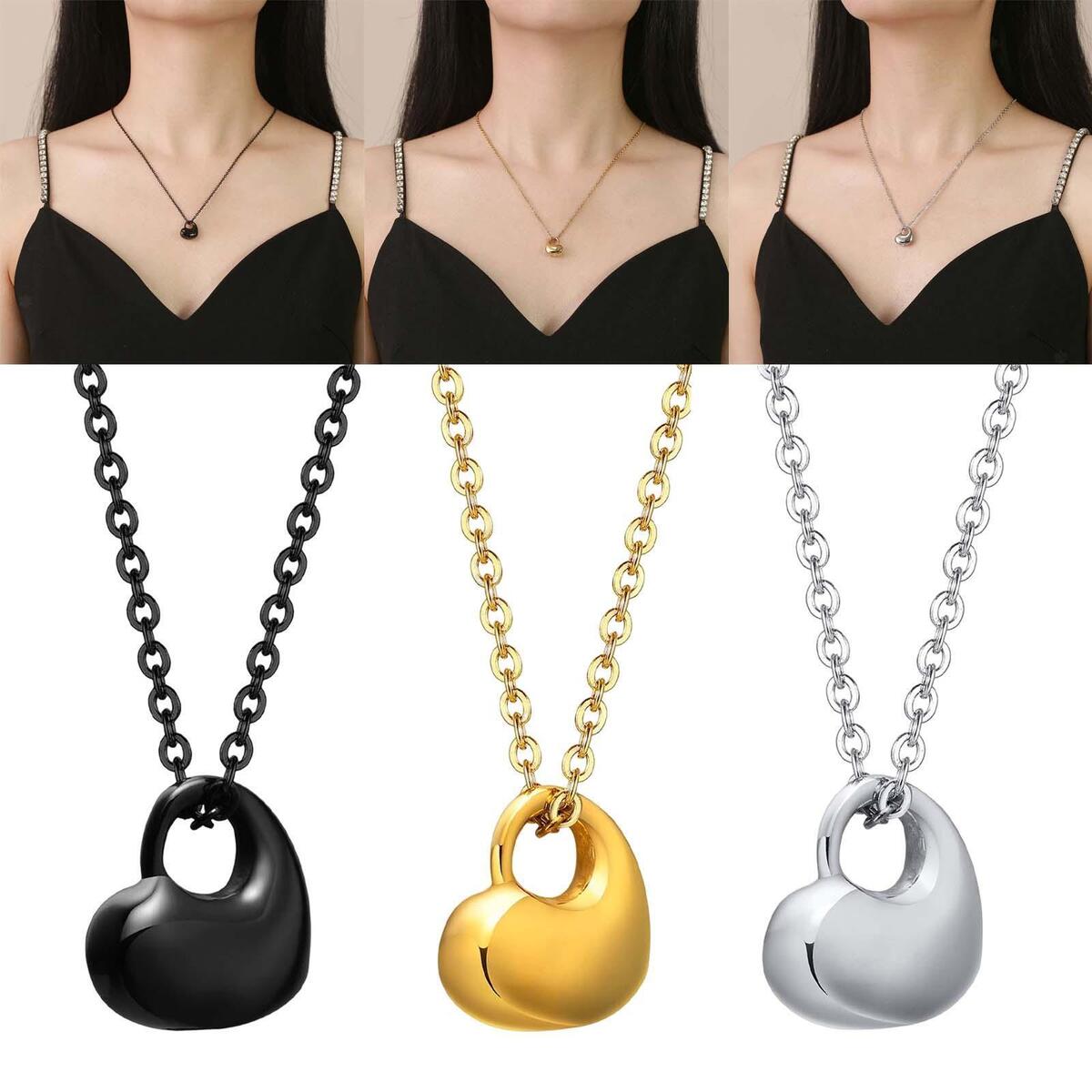 3Pcs Heart Urn Necklace Memorial Ashes Holder Hand Crafted Durable