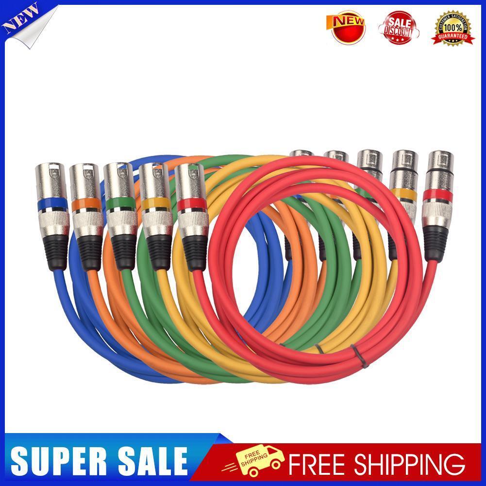 5pcs 3Pin XLR Cable Male to Female Foil+Braided Shielded Audio Cable (1.8m)