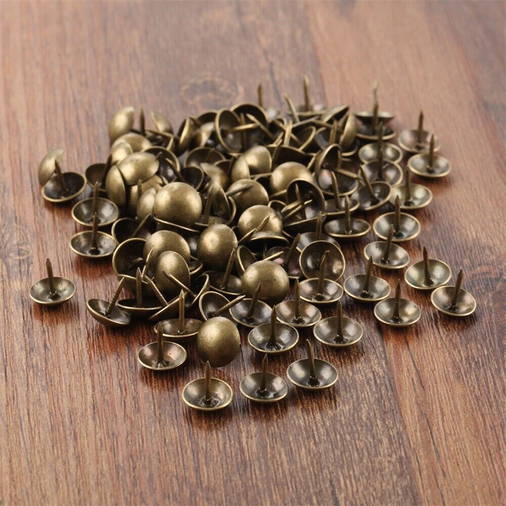 100x Upholstery Nails Tacks Studs Wood Jewelry Box Decor Furniture Hardware 11mm
