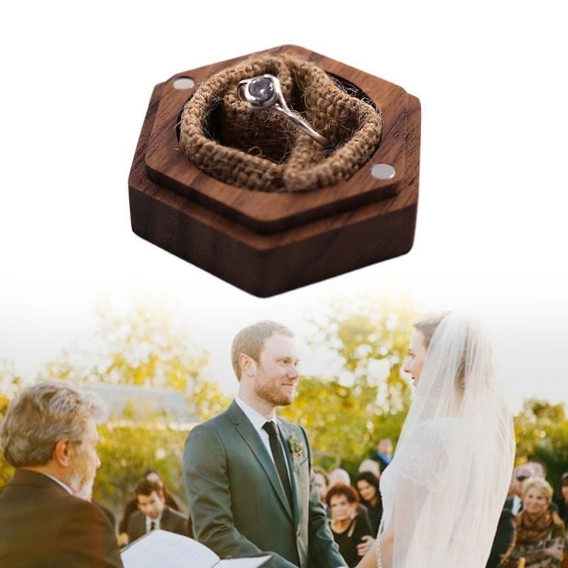 Wood Ring Bearer Box Wedding Engagement Ring Holder Box Jewelry Box  Favor Gift