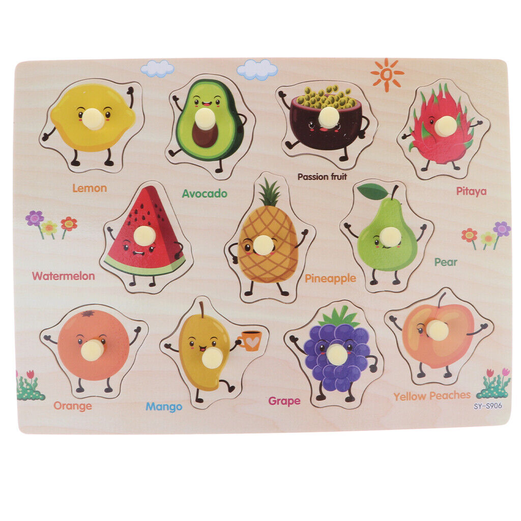 2PCS Wooden Peg Puzzles Educational and Learning Puzzle  Children -