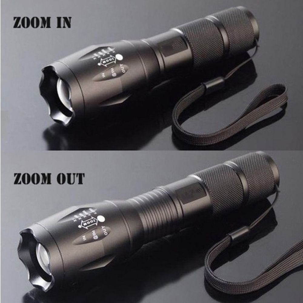 Zoomable Hiking Durable Flashlight 500 Lumen LED E17 XM-L  Waterproof Torch