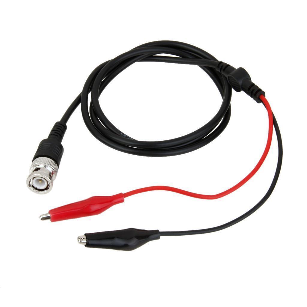 2pcs BNC Male Plug Q9 to Dual Alligator Clip Splitter Test Lead Probe Cable