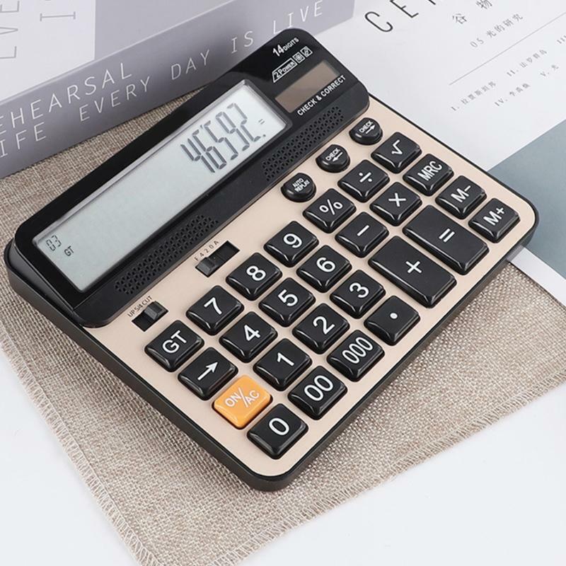 Home Office 14 Digits Electronic Calculator Large Screen Desktop Calculators