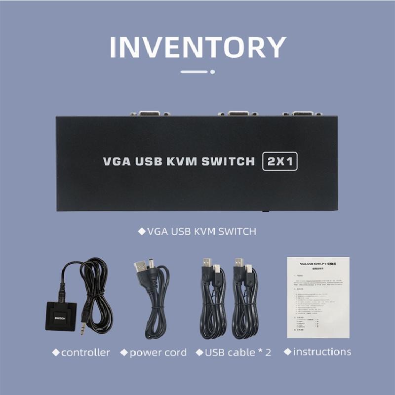 Usb Switch Printer Sharing VGA KVM Switcher Two In One Out Printer Sharing