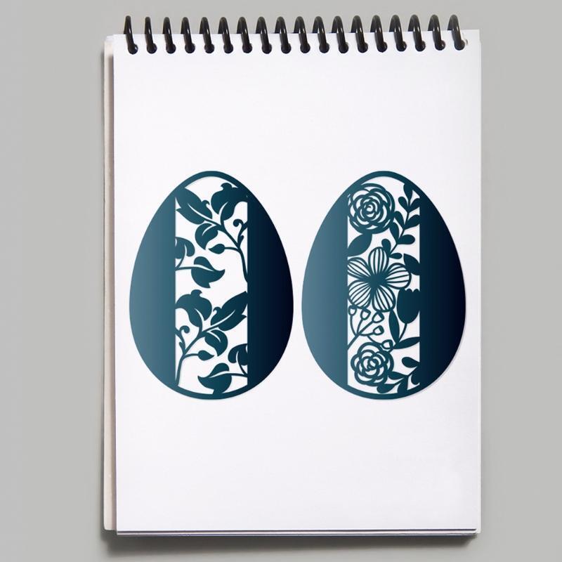 2pcs/set Hollow Flower Eggs Metal Cutting Dies Stencil Scrapbooking DIY Album