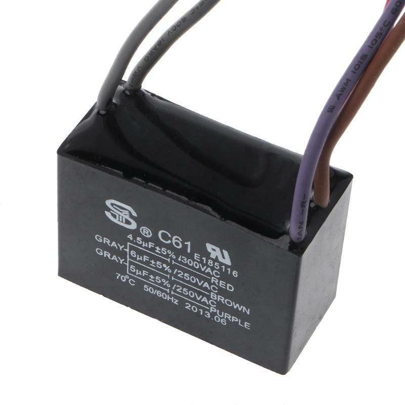 CBB61 Electrical Power Relay Connecting Capacitor 4.5uf+6uf+5uf 250V 5 Wire