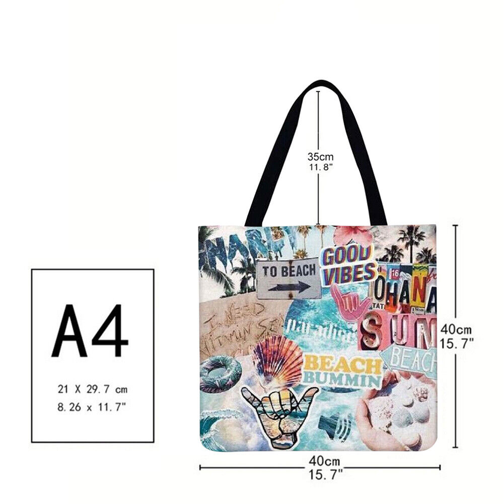 Alphabet graffiti Printed Shoulder Shopping Bag Casual Large Tote Handbag