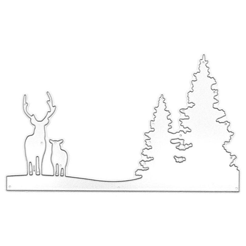 Elk Deer Forest Carbon Steel Cutting Die Embossing Stencil Template Mold DIY Art