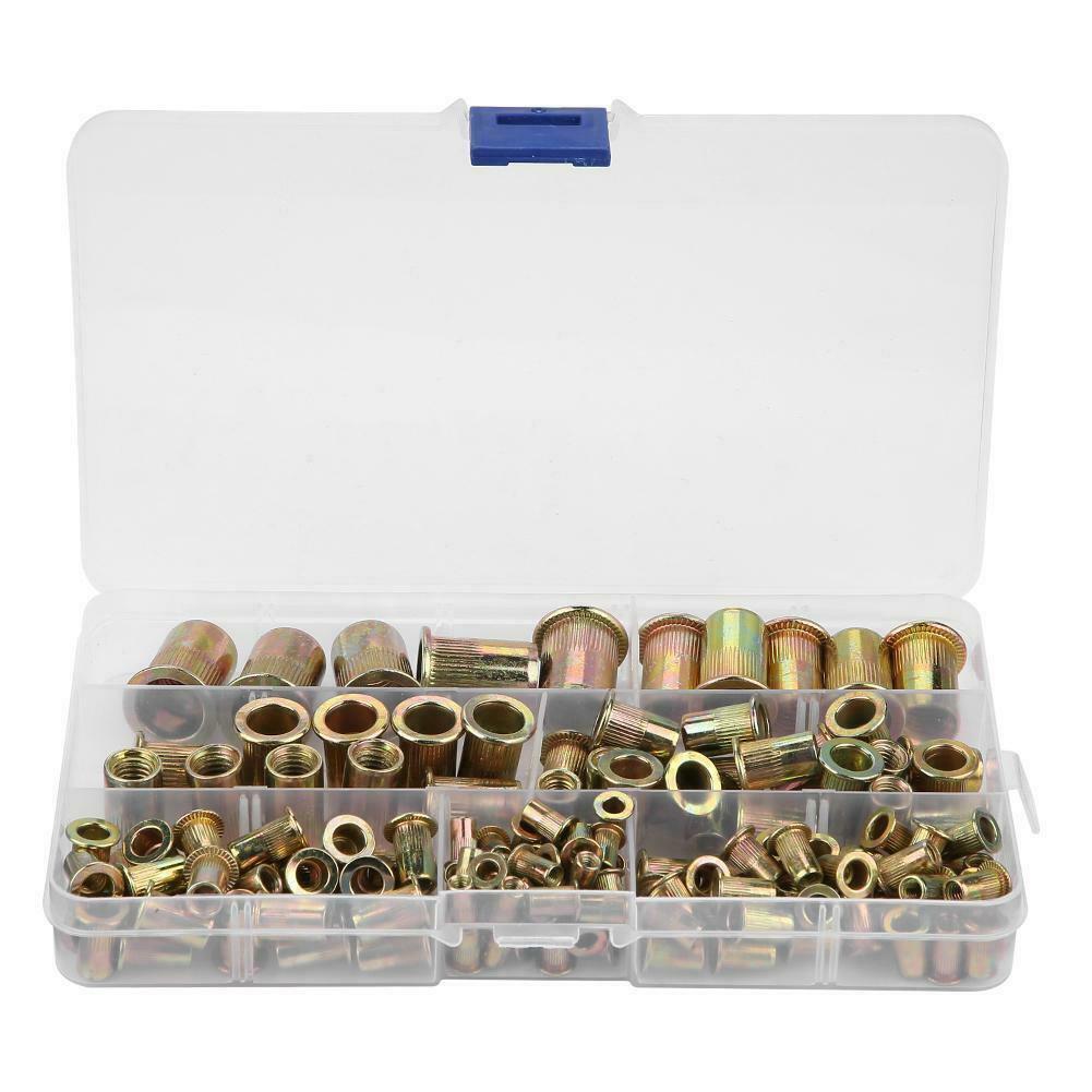 150 PCs Carbon Steel Rivet Nut Kit Metric M3 M4 M5 M6 M8 M10 M12Zinc plated carb