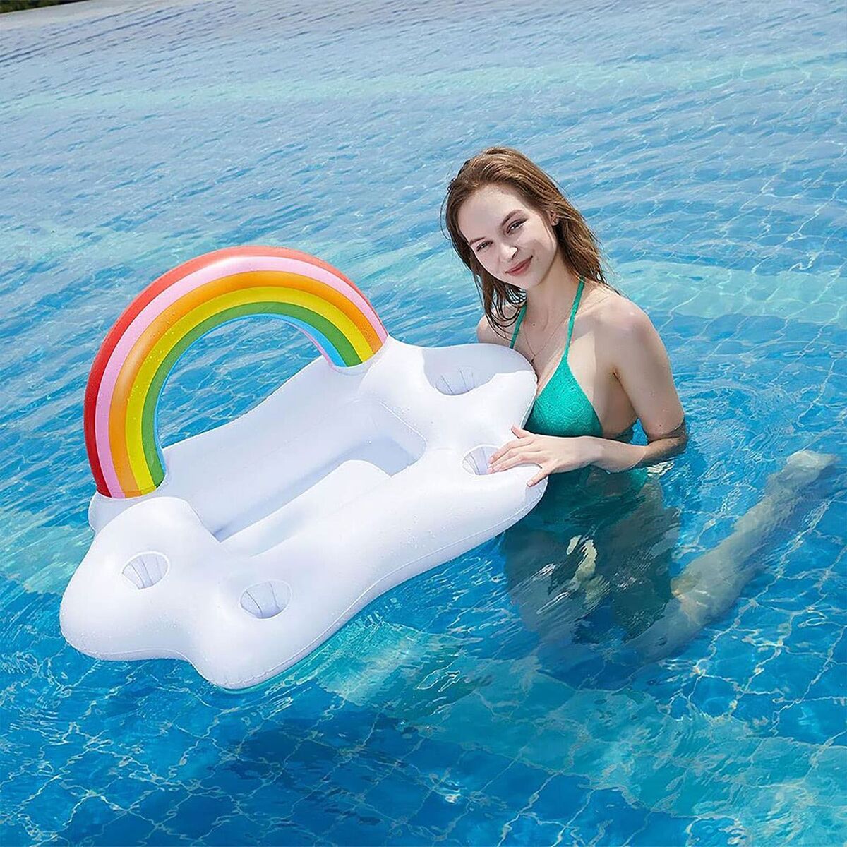 Beer Drinks Summer Pool Rainbow Cloud Cup Holder Table Bar Tray Drinking Cooler