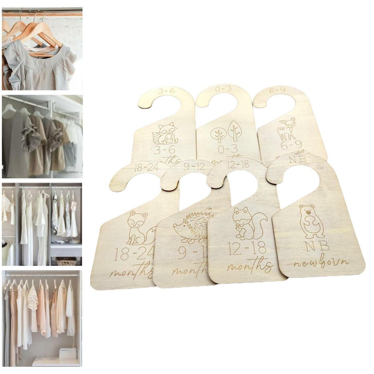 17pcs/set Wooden Newborn Baby Closet Dividers Wardrobe Nursery