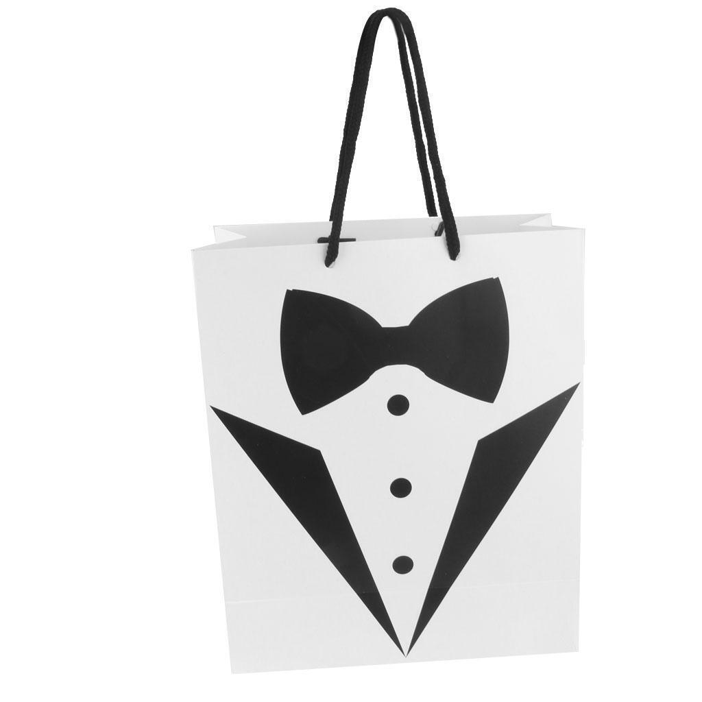 5x Fashion Paper Tuxedo Shopping Carry Bags Wedding Gift Bag with Handle
