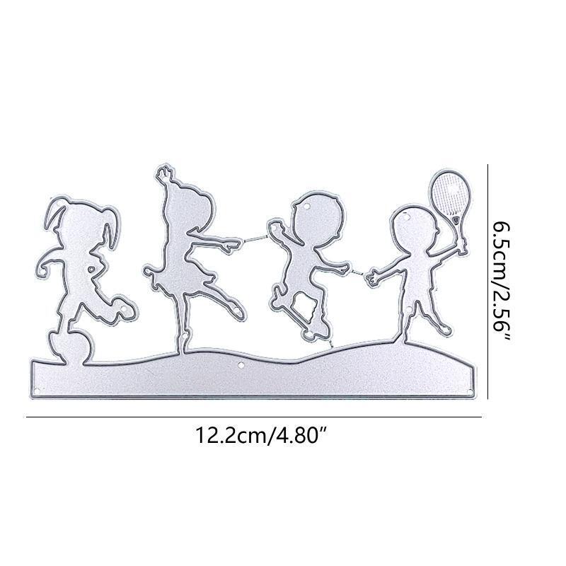 Kids Doing Sports Metal Cutting Dies Handmade Crafts Projects Art Creation