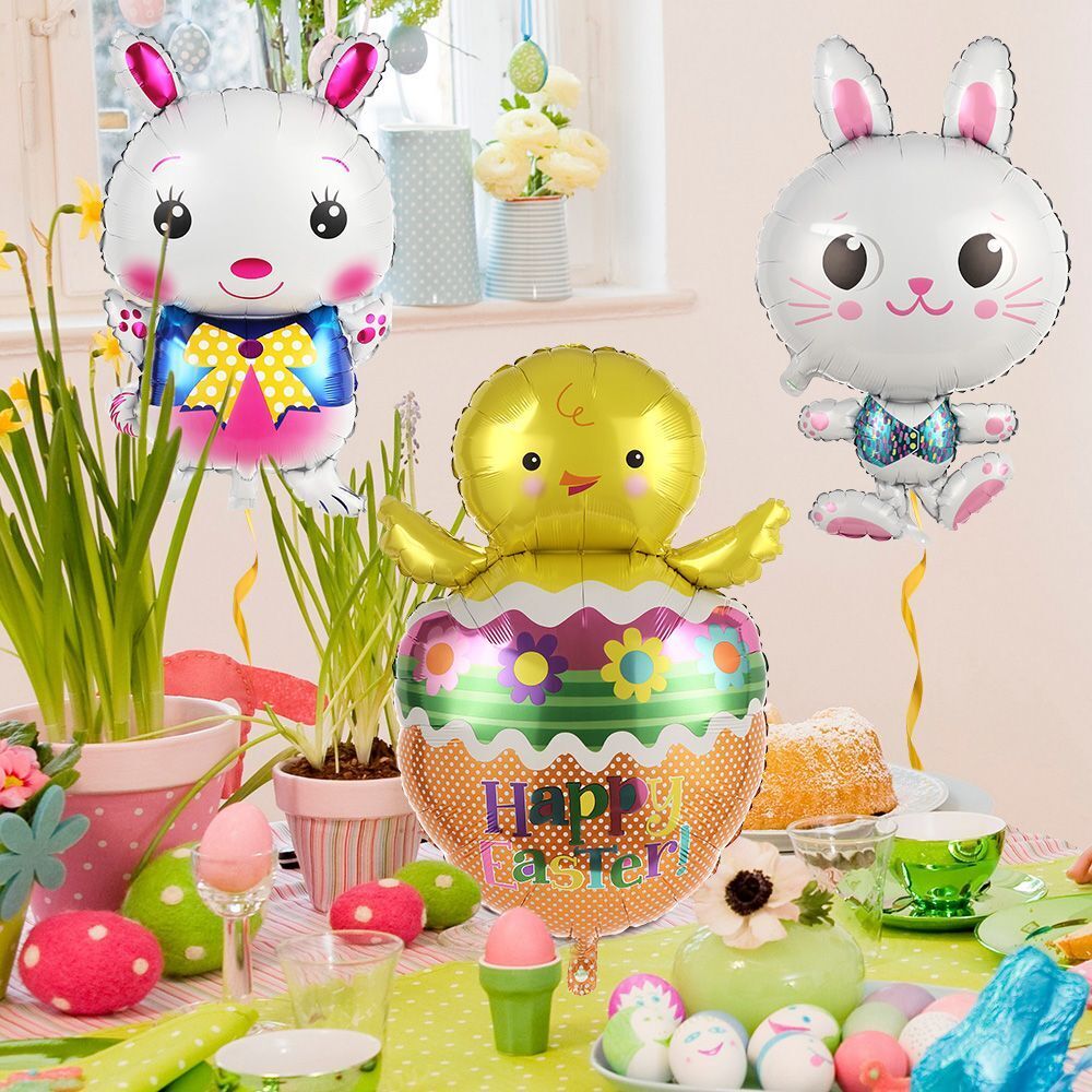 Wedding Aluminum Balloon Easter Egg Rabbit Party Decoration Bunny Balloon