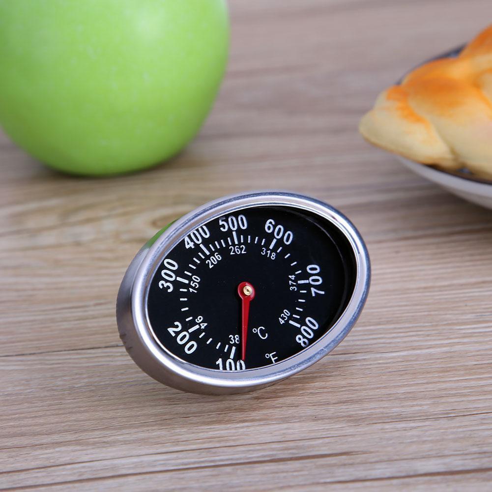Oval Stainless Steel BBQ Grill Meat Thermometer Dial Temperature Gauge