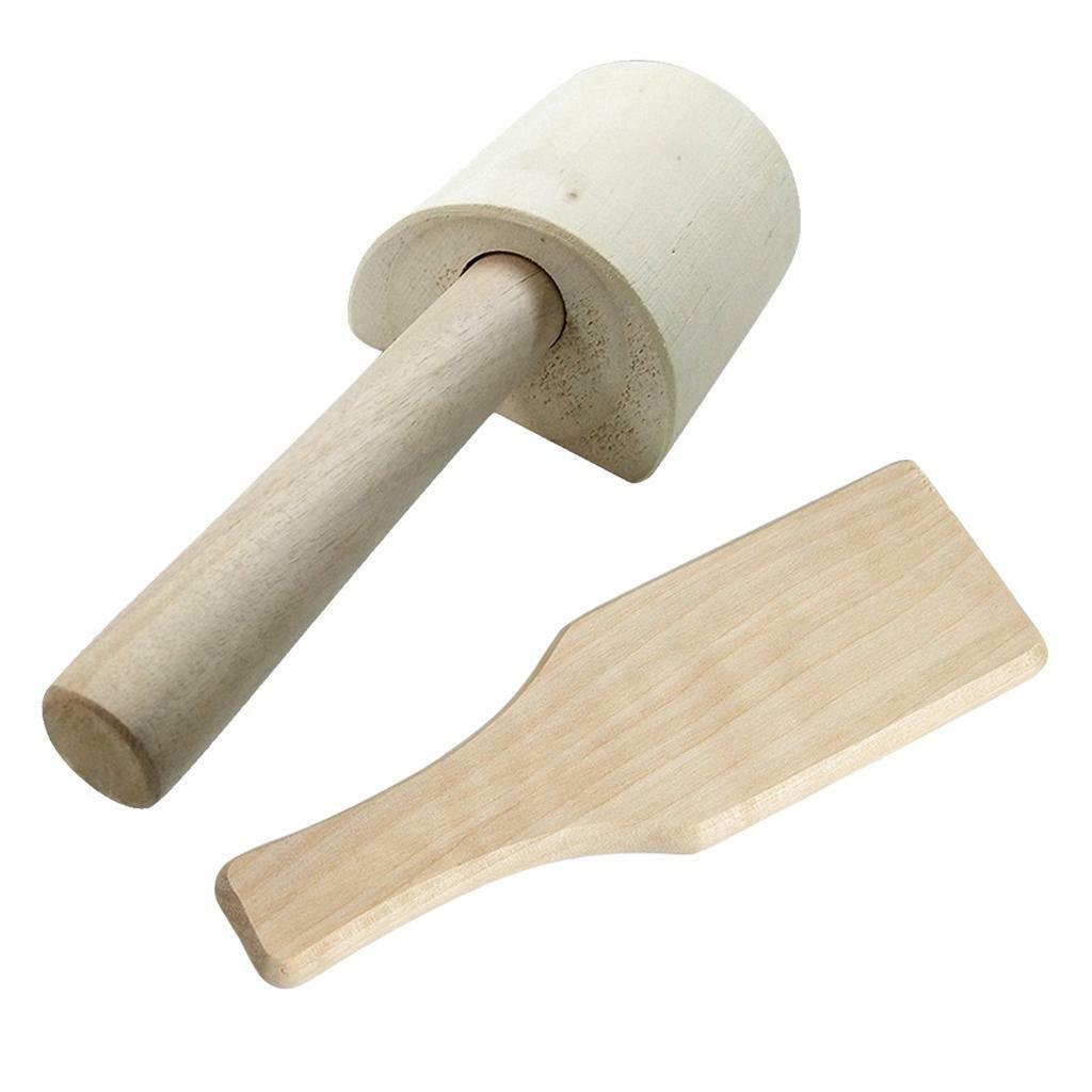 2Pcs Wooden Clay Paddle  Tool for Pottery  Hobbies Art Crafts