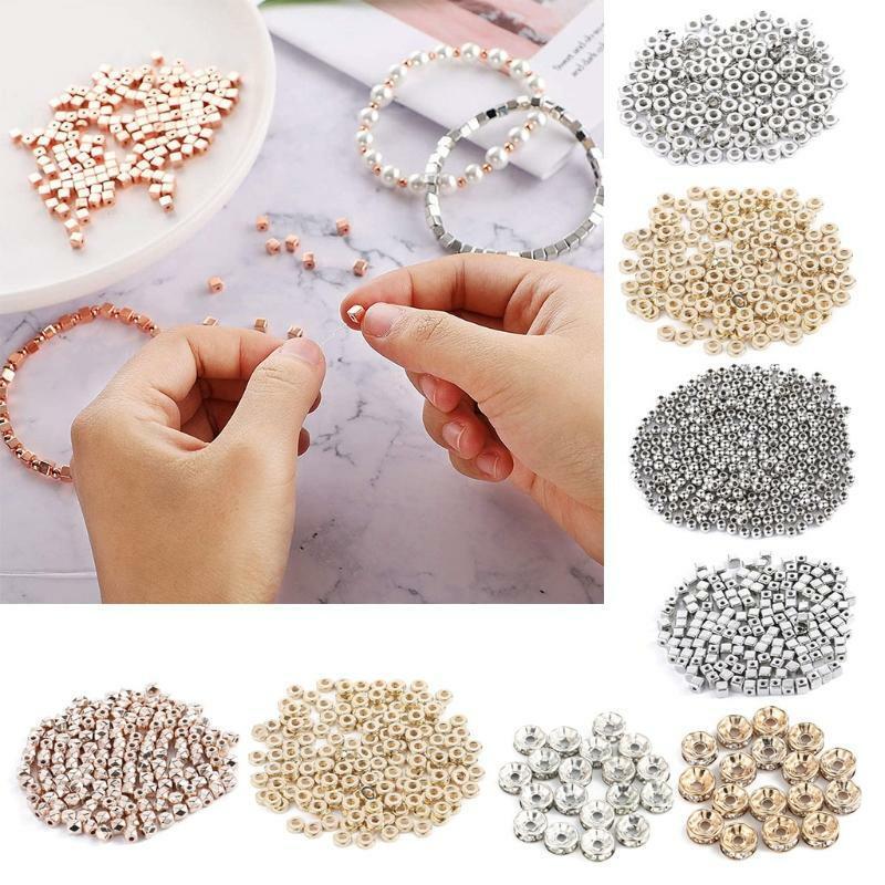 4200 Piece Assorted Spacer Beads Round Ball Faceted Spacer Beads for DIY Jewelry