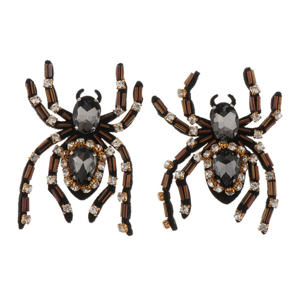 2 Pieces Spider Rhinestone Patch / Applique DIY Sewing Supplies