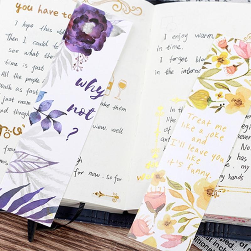 30 Pieces Unique Design Bookmark Exquisite Flower Bookmark Reading Stationery