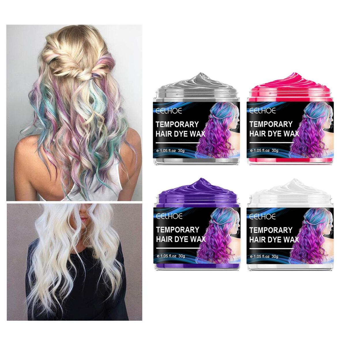 4 Pieces Temporary Hair Color Wax Hairstyle Washable for Birthday Girls Kids