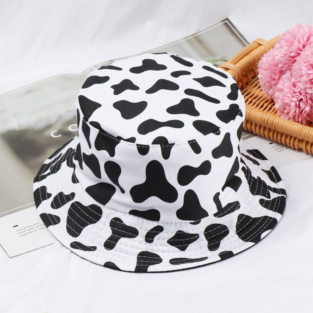 Sun Festival Cow Print Pattern Bucket Hat Summer Hats Fisherman's Caps Cotton