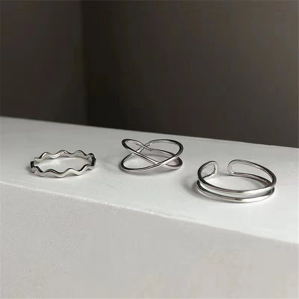 Gift Minimalist Jewelry Aesthetic Women Ring Set Trendy Geometric Punk Ring