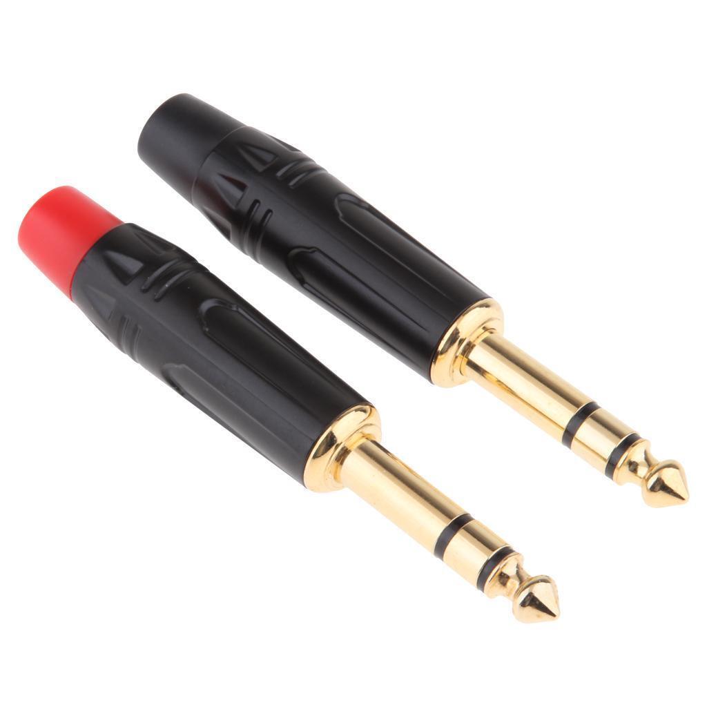 2x 6.5 Mm 3 Pole Repair Microphone Audio Solder Socket Connector