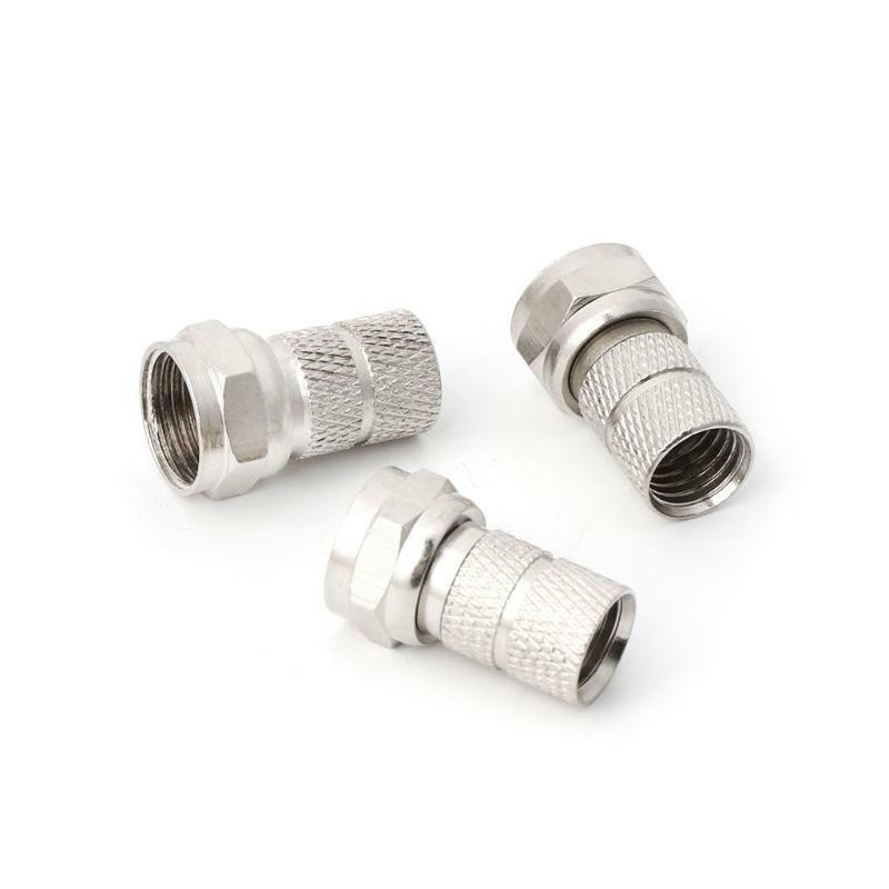 10Pcs F type Satellite Plug for Coaxial Cable RG6 Satellite TV Antenna Connector
