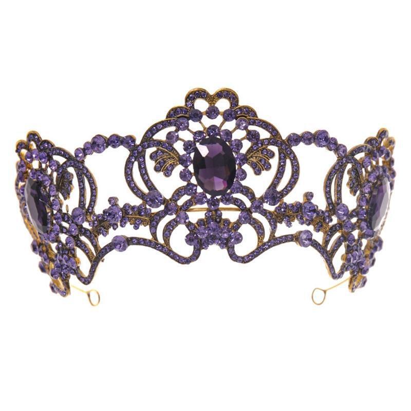 Baroque Princess Bridal Crown Crystal Rhinestone Pageant Headband Jewelry Tiara