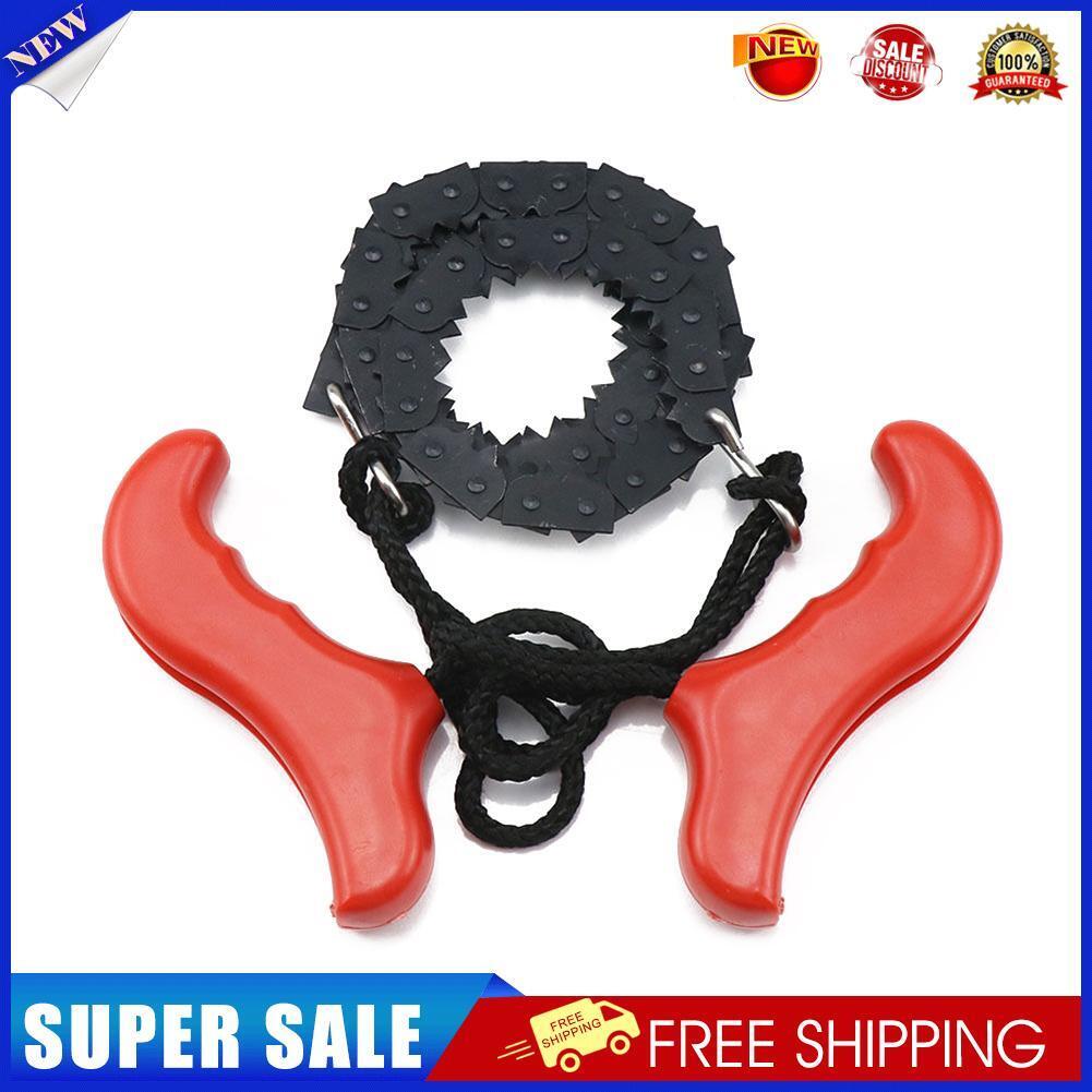 Pocket Hand Chainsaw Survival Camping Hiking Wood Cutting Chain Saw (Red)