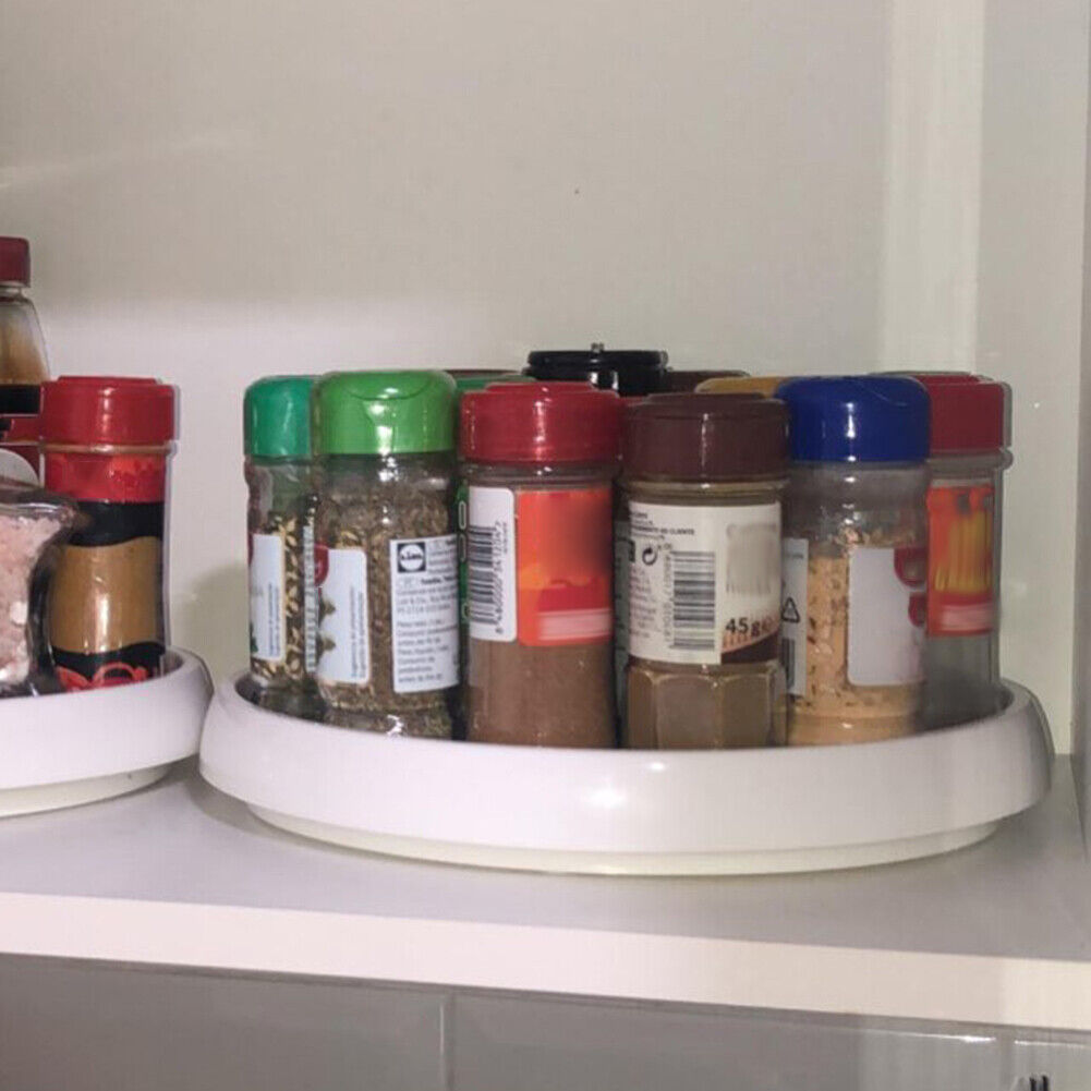 25.5cm Condiment Rotating Storage Tray Portable Spice Salt Sugar Can Shelf