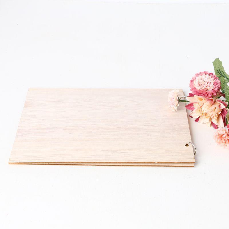 Personalized Guest Book Heart Wooden Guestbooks Signature Message Scrapbook